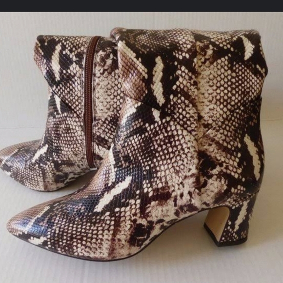 NEW Alex Marie Pamilla Python Snakeskin Leather Heeled Boots Reptile Spring - Picture 5 of 12